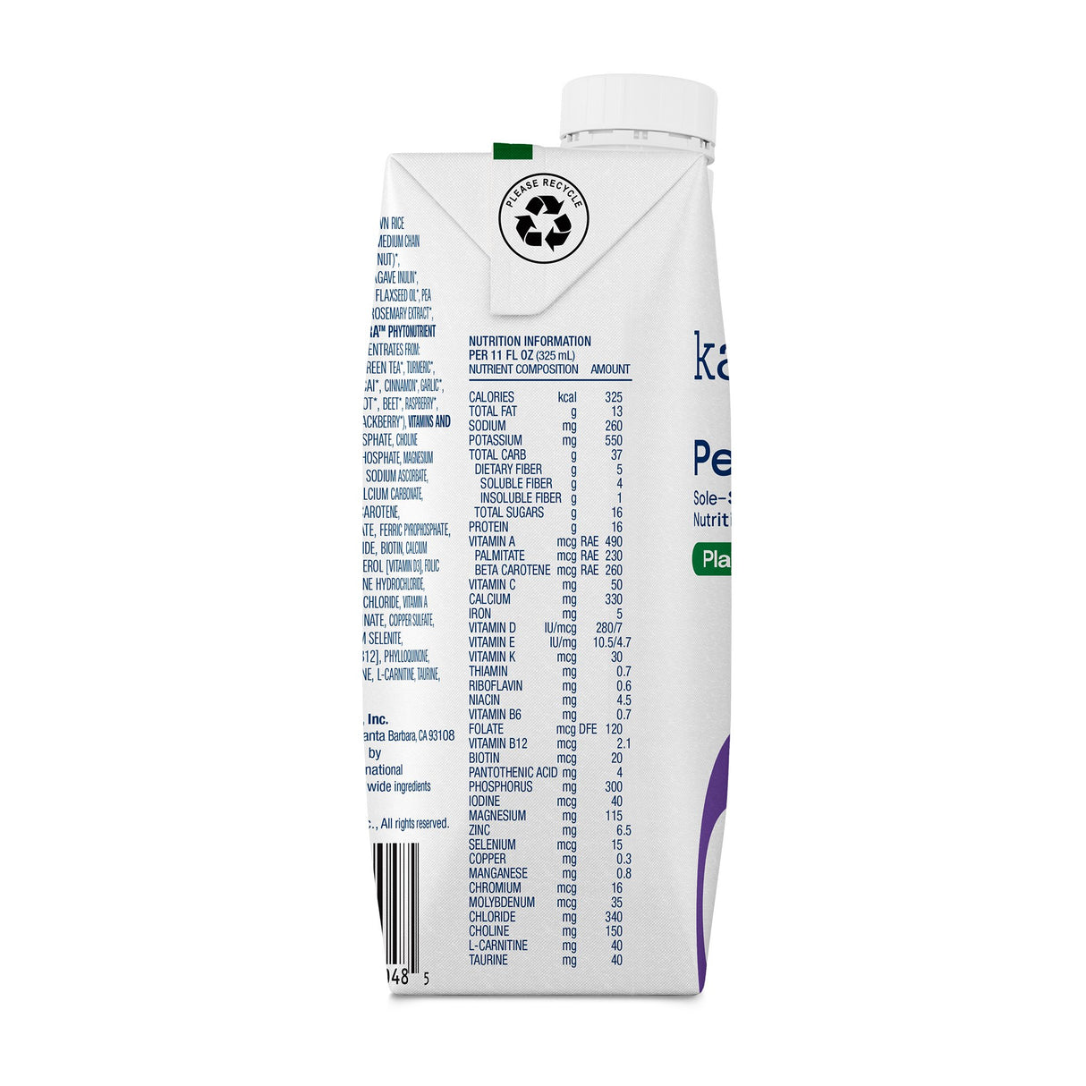 Oral Supplement Kate Farms Peptide 1.0 Plant Based Organic Hydrolyzed Pea Protein Nutrition - BeHope
