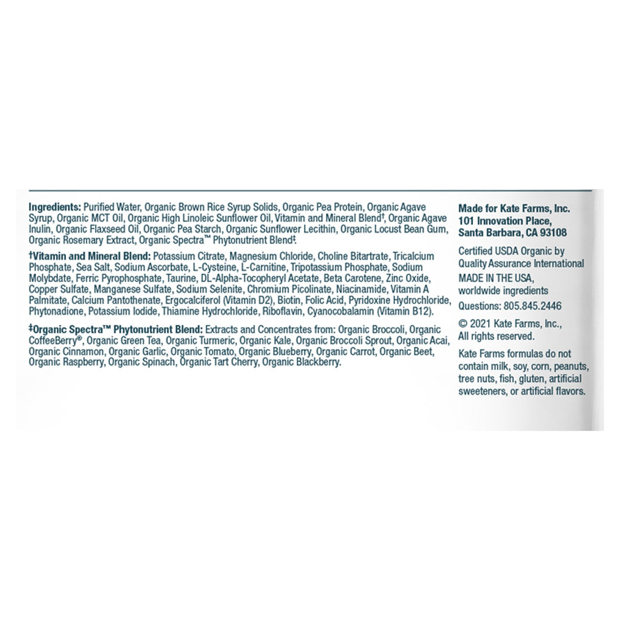 Tube Feeding Formula Kate Farms Standard 1.4 Closed System Unflavored Liquid 1000 mL Ready to Hang Prefilled Container - BeHope