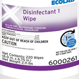 Surface Disinfectant Cleaner Ecolab® Disinfectant 1 Bactericidal Manual Pull Wipe 220 Count Canister Sweet Scent NonSterile - BeHope