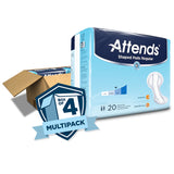 Bladder Control Pad Attends® Shaped Pads Regular 12 X 25.2 Inch Heavy Absorbency Polymer Core One Size Fits Most - BeHope