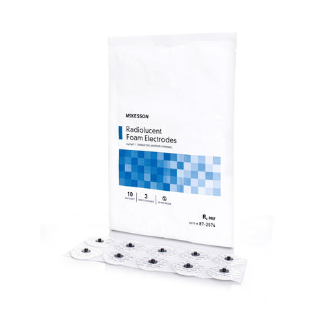 Ecg Monitoring Electrode Mckesson Adult Radiolucent Snap Connector Stress Diaphoretic Foam Adhesive Gel - BeHope