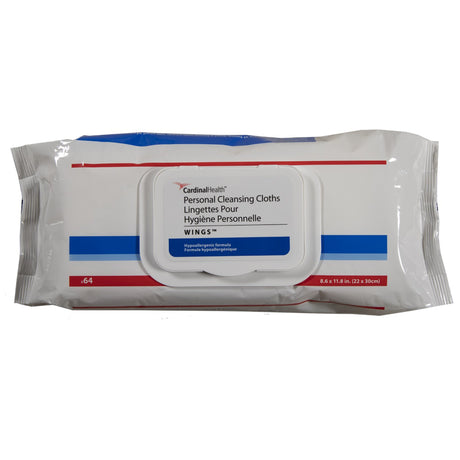Personal Cleansing Wipe Cardinal Health™ Wings™ Soft Pack Scented 64 Count - BeHope
