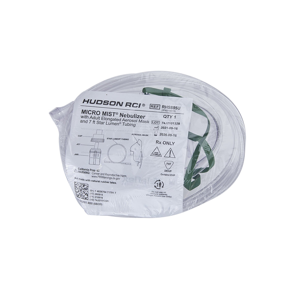 Medline Hudson RCI Micro Mist Nebulizer Small Volume Adult Aerosol Mask Delivery - BeHope