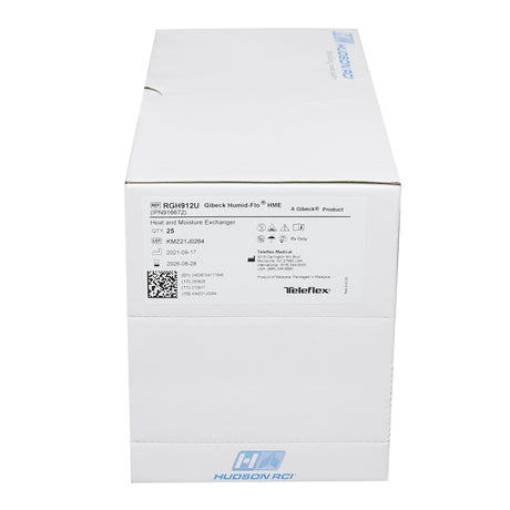 Heat and Moisture Exchanger Gibeck® Humid-Flo® 17.36 mg H₂O/L @ VT 500 mL 0.75 cm H₂O @ 30 LPM; 0.86 cm H₂O @ 30 LPM (aerosol) - BeHope