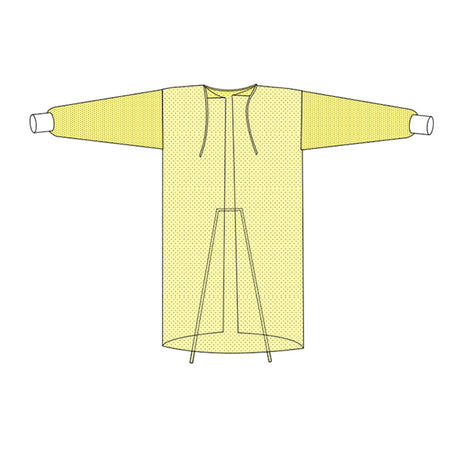 Protective Procedure Gown Large Yellow NonSterile Not Rated Disposable - BeHope