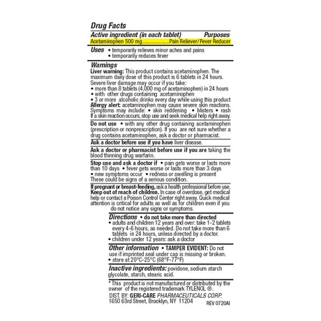 Pain Relief Acetaminophen Tablets for Pain and Fever - BeHope