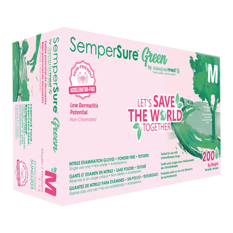 Exam Glove Sempersure™ Nonsterile Nitrile Accelerator Free Sensitive Skin Chemo Tested - BeHope