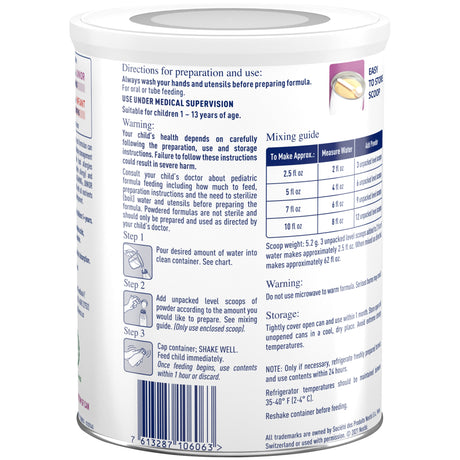 Pediatric Oral Supplement Alfamino® Junior Vanilla Flavor 14.1 oz. Can Powder Amino Acid Food Allergies - BeHope
