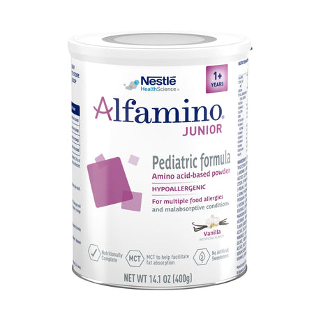 Pediatric Oral Supplement Alfamino® Junior Vanilla Flavor 14.1 oz. Can Powder Amino Acid Food Allergies - BeHope