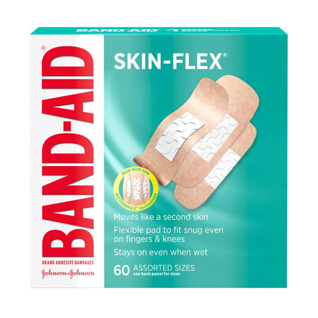 Adhesive Strip Band-AidÂ®Skin-FlexÂ® Plastic Tan 1-1/8 X 2-3/8 Inch / 7/8 X 2-3/4 Inch / 5/8 X 2-3/4 Inch Sterile - BeHope