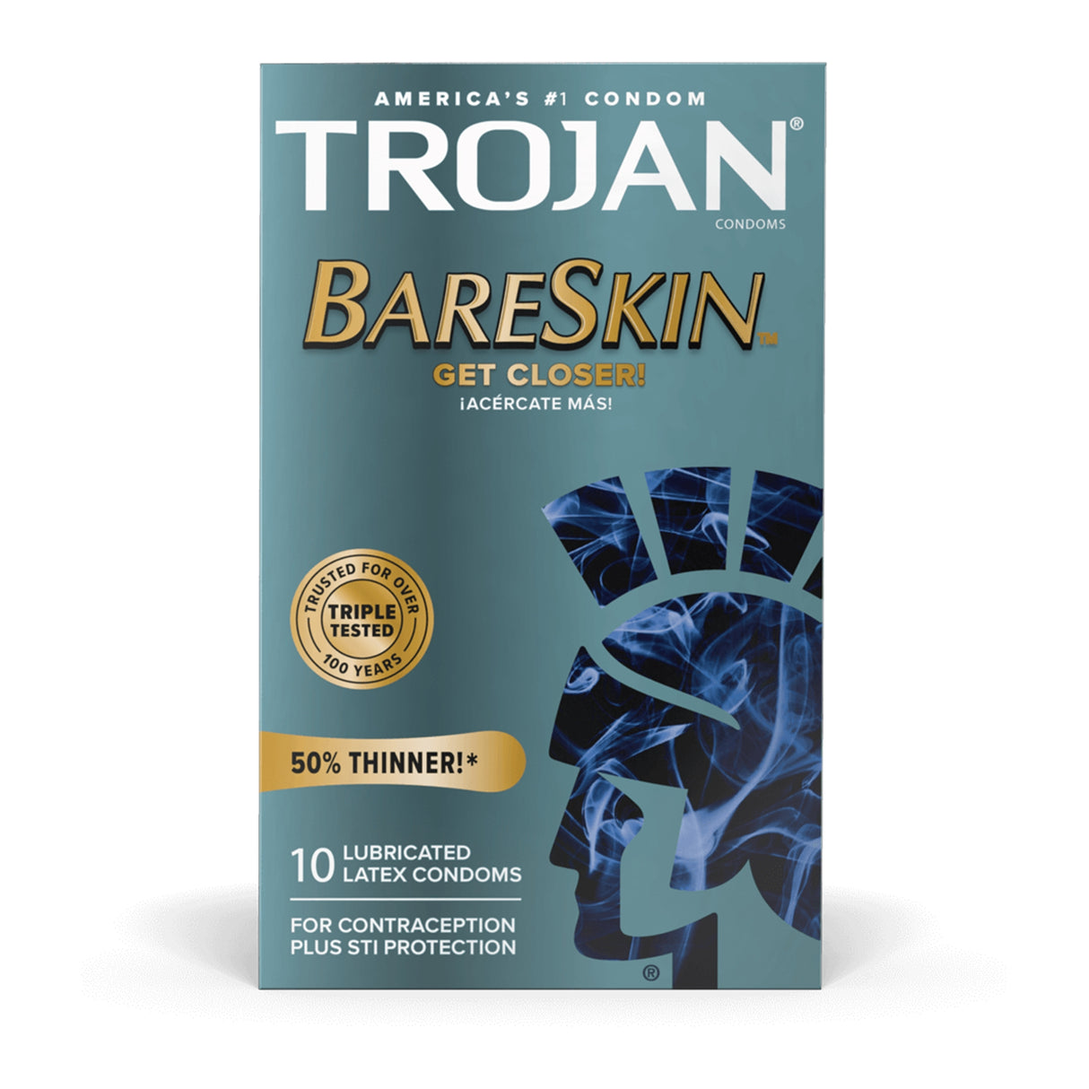 Condom Trojan® Bareskin Lubricated 10 per Box - BeHope