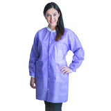 Lab Coat FitMe™ Purple Small Knee Length 3-Layer SMS Disposable - BeHope