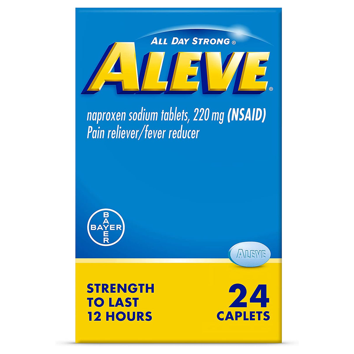 Pain Relief Aleve® 220 mg Strength Naproxen Sodium Caplet 24 per Bottle - BeHope