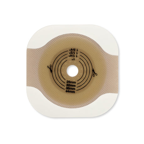 Ostomy Barrier New Image™ Flat CeraPlus™ Precut, Extended Wear Adhesive Tape Borders 2-1/4 Inch Flange Red Code 1-3/8 Inch Opening - BeHope