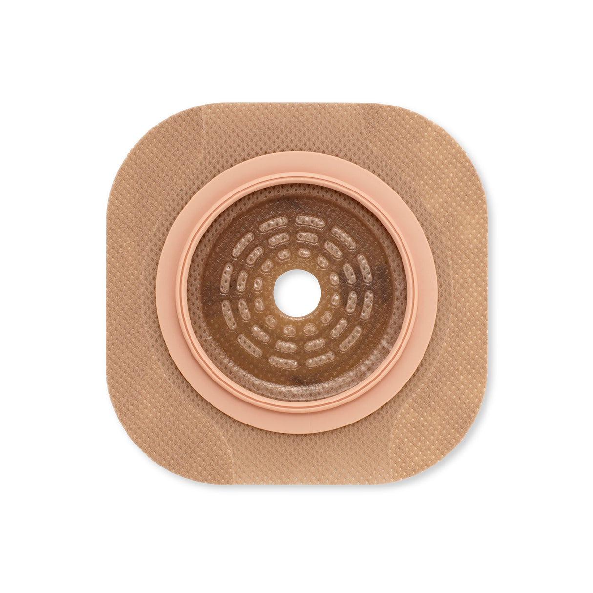 Ostomy Barrier New Image™ Flat CeraPlus™ Precut, Extended Wear Adhesive Tape Borders 2-1/4 Inch Flange Red Code 1-1/2 Inch Opening - BeHope