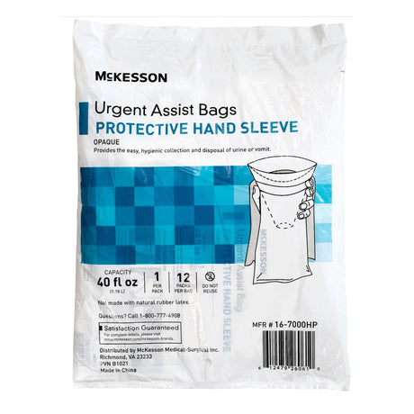 Emesis Bag Mckesson Urgent Assist with Protective Hand Sleeve - BeHope