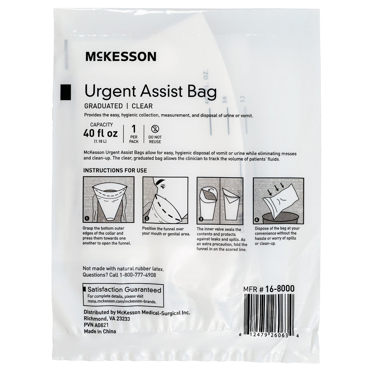 Emesis Bag Mckesson Urgent Assist for Vomit and Urine - BeHope