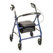 4 Wheel Rollator drive™ Blue Adjustable Height / Folding Steel Frame - BeHope