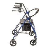 4 Wheel Rollator drive™ Blue Adjustable Height / Folding Steel Frame - BeHope