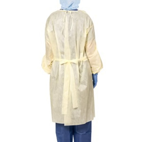 Protective Procedure Gown Precept® One Size Fits Most Yellow NonSterile AAMI Level 2 Disposable - BeHope