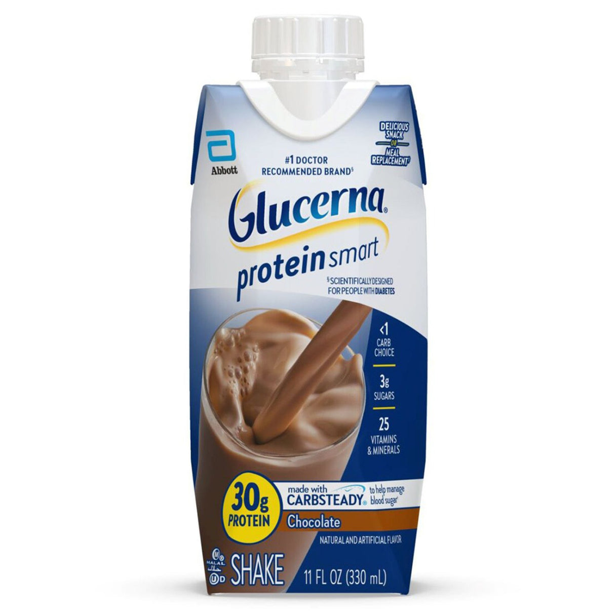 Oral Supplement Glucerna® Protein Smart Shake Chocolate Flavor Liquid 11 oz. Reclosable Carton - BeHope