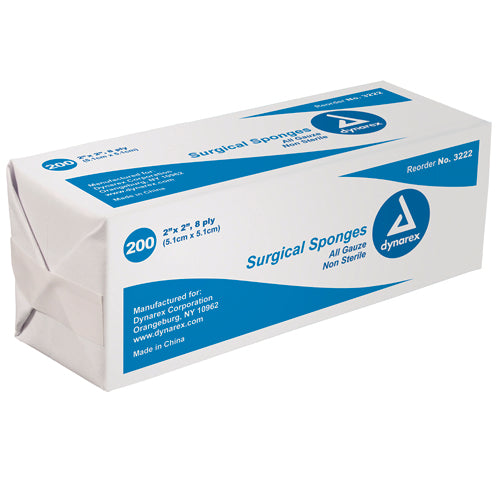 Compresses de gaze non stériles en vrac, 4 x 4, sachet de 12 plis/200
