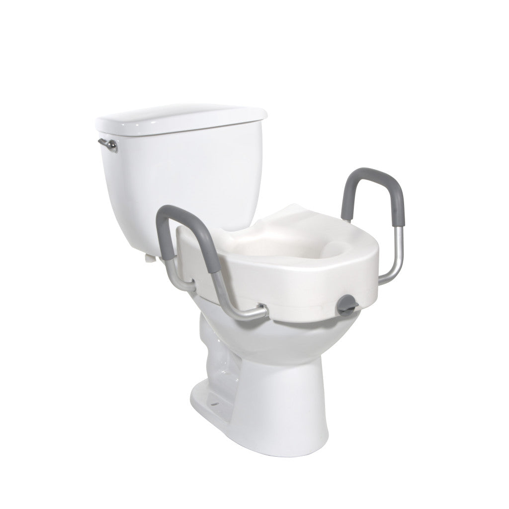 Premium Plastic, Raised, Elongated Toilet Seat with Lock -BeHope