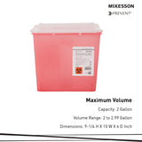 Sharps Container McKesson Prevent® Translucent Red Base 9-1/4 H X 10 W X 6 D Inch Horizontal Entry 2 Gallon - BeHope