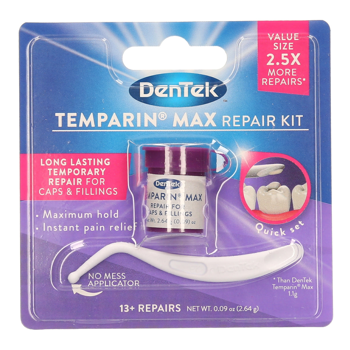 Temporary Cap and Filling Repair DenTek Temparin® Max For Fillings, Crowns, Inlays - BeHope