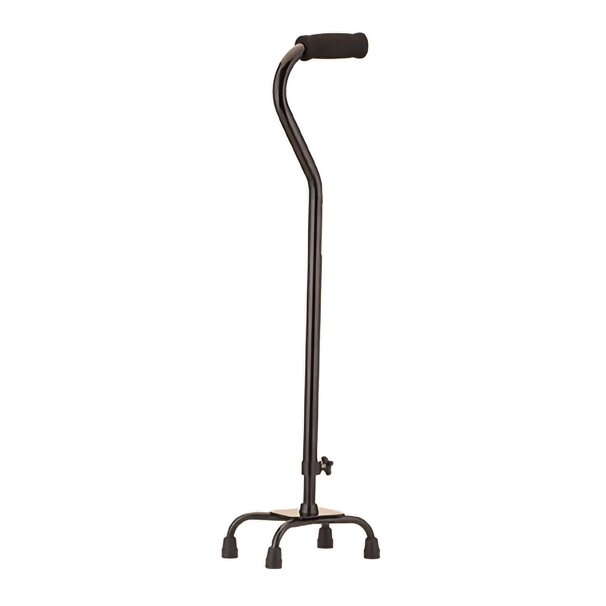 Small Base Quad Cane Nova Aluminum 30 to 39 Inch Height Black - BeHope