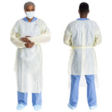 Protective Procedure Gown Halyard Basics Large Yellow NonSterile AAMI Level 2 Disposable - BeHope