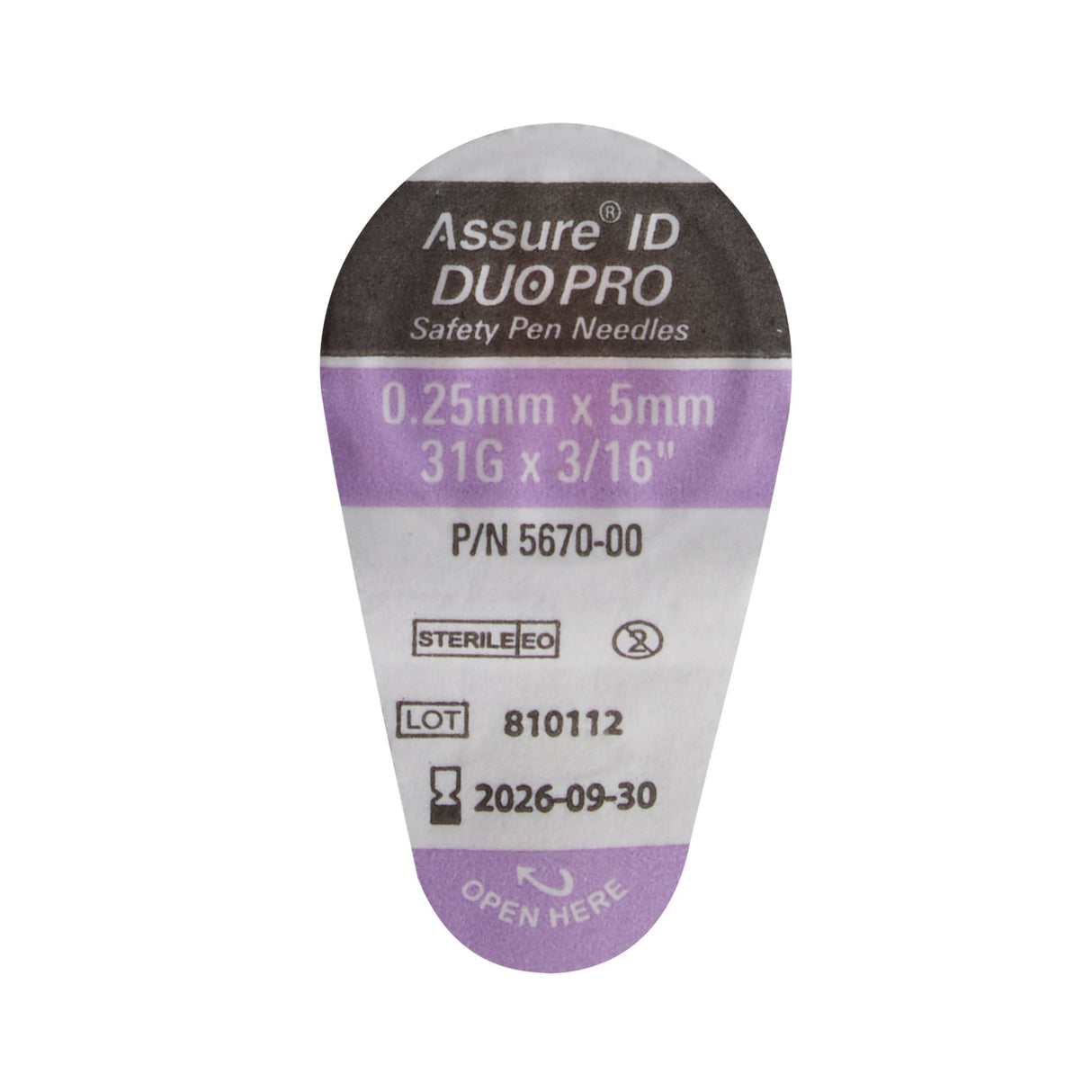 Safety Insulin Pen Needle Assure® ID DUO Pro 31 Gauge 5 mm Length Automatic Safety with Back-End Shield - BeHope