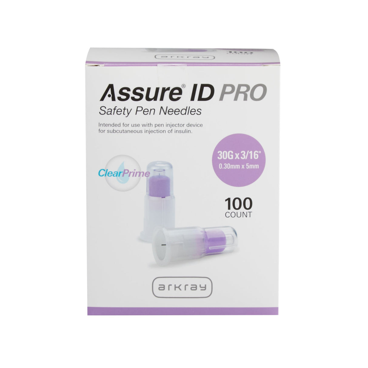 Safety Insulin Pen Needle Assure® ID Pro 30 Gauge 5 mm Length Automatic Safety Without Back-End Shield - BeHope