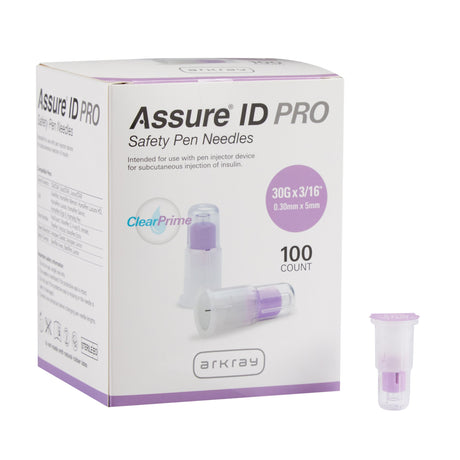 Safety Insulin Pen Needle Assure® ID Pro 30 Gauge 5 mm Length Automatic Safety Without Back-End Shield - BeHope