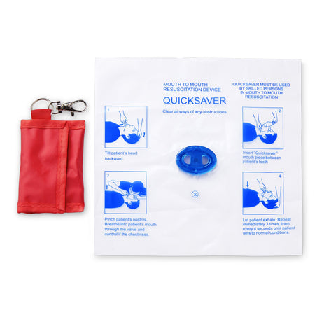 Medsource CPR Mouth Barrier with One Way Valve Keychain - BeHope
