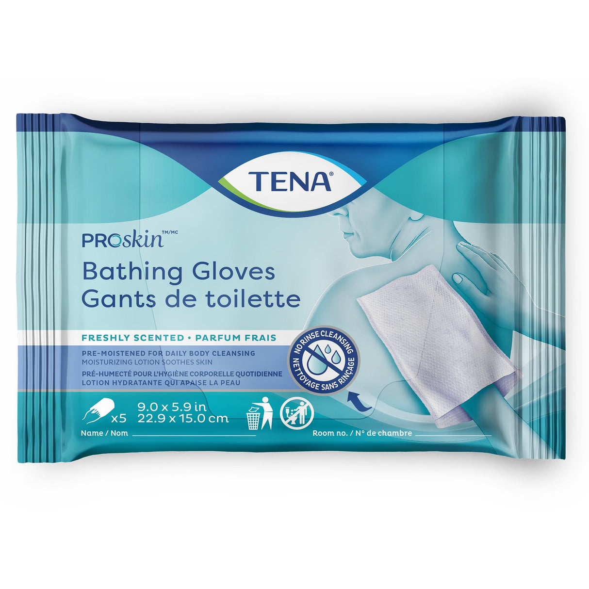 Rinse-Free Bathing Glove Wipe TENA® ProSkin™ Soft Pack Scented 5 Count - BeHope