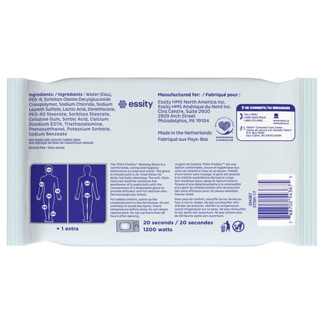 Rinse-Free Bathing Glove Wipe TENA® ProSkin™ Soft Pack Unscented 5 Count - BeHope