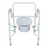 Commode Chair McKesson Drop Arms Steel Frame Back Bar 13-3/4 Inch Seat Width 300 lbs. Weight Capacity - BeHope