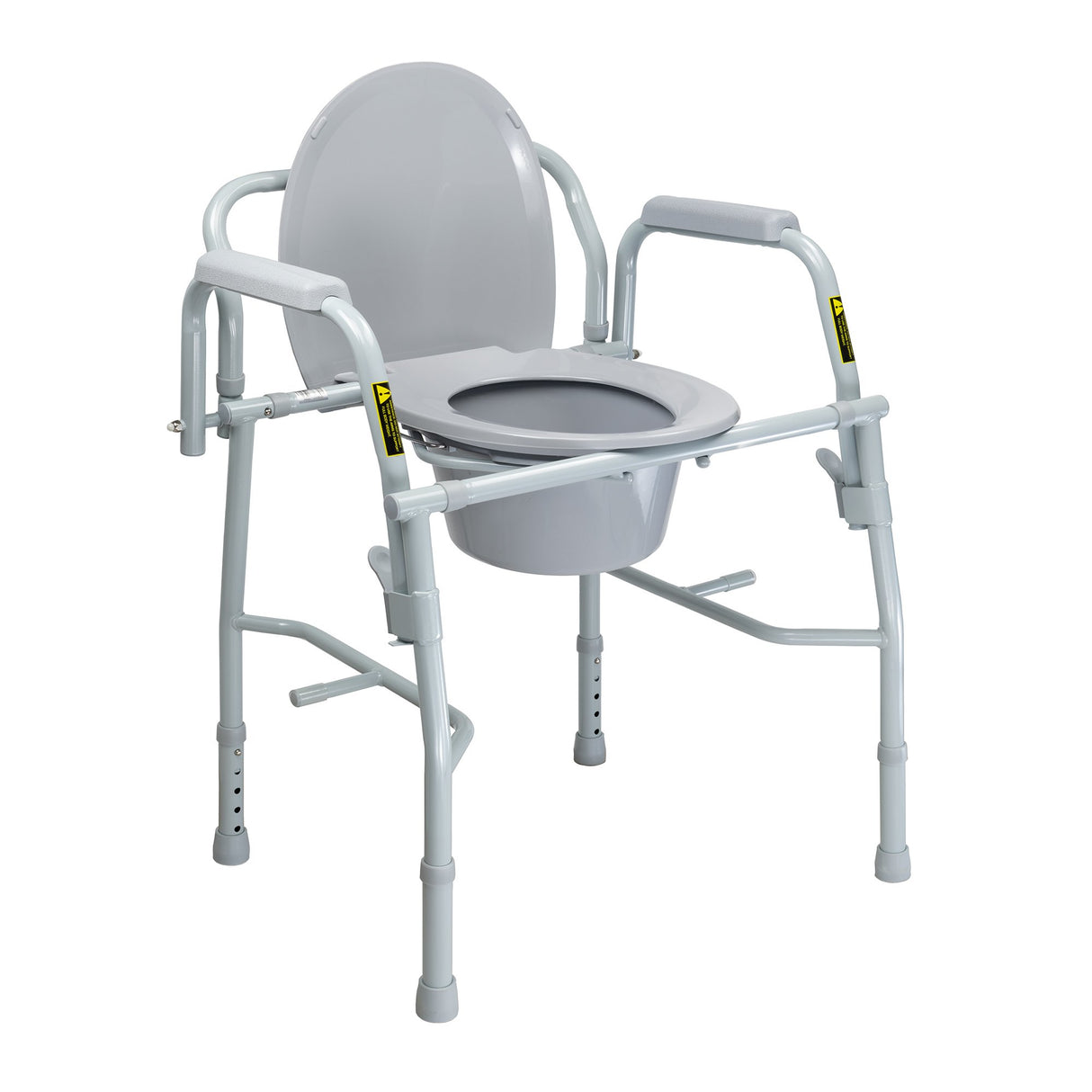 Commode Chair McKesson Drop Arms Steel Frame Back Bar 13-3/4 Inch Seat Width 300 lbs. Weight Capacity - BeHope