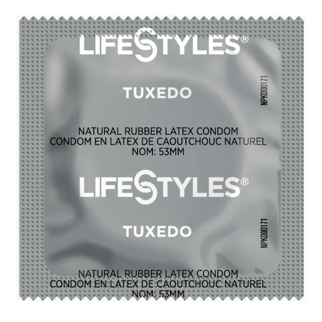 Condom Lifestyles® Tuxedo™ Lubricated One Size Fits Most 1,008 per Case - BeHope