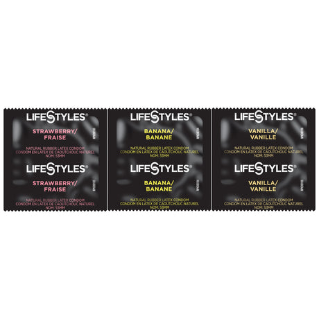 Condom Lifestyles® Assorted Flavors Lubricated One Size Fits Most 1,008 per Case - BeHope