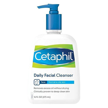 Facial Cleanser Cetaphil® Daily Facial Cleanser Liquid 16 oz. Pump Bottle Unscented - BeHope