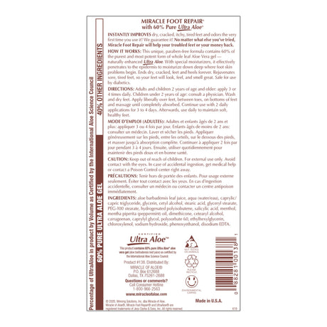 Foot Moisturizer Miracle Foot Repair® 32 oz. Pump Bottle Menthol Scent Cream - BeHope