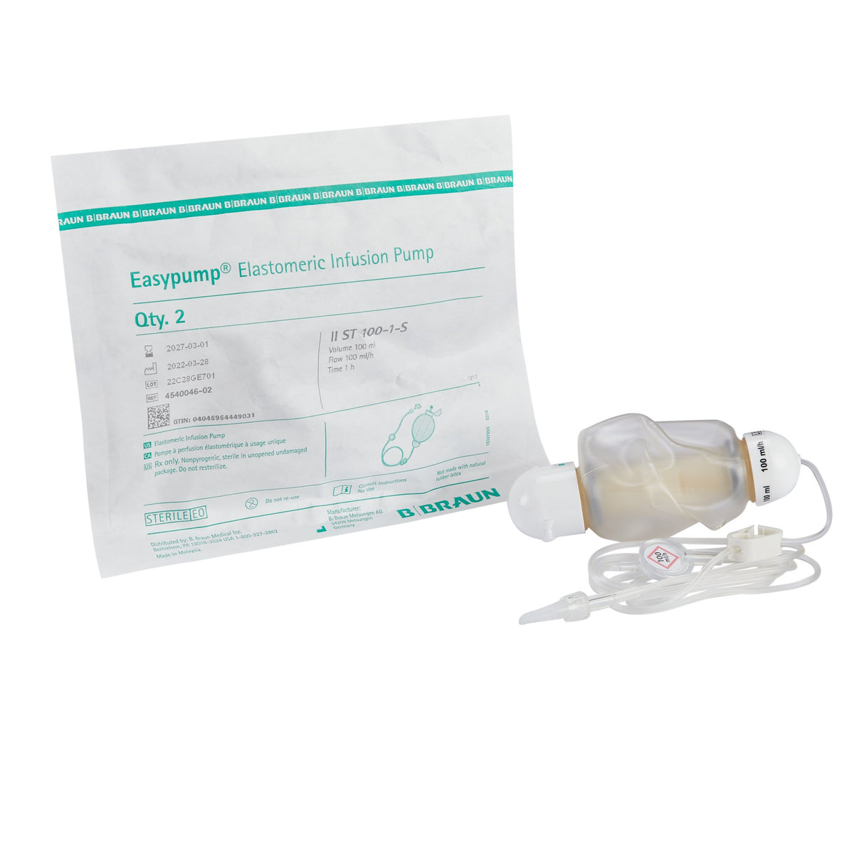Elastomeric Pump Easypump® ST 100 mL Volume 100 mL / Hr. Flow Rate - BeHope