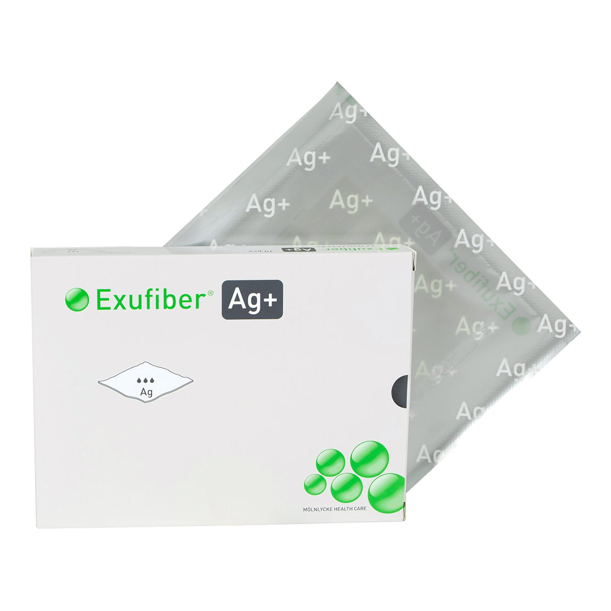 Silver Gelling Fiber Dressing Exufiber Ag+ 4 X 4 Inch Square Sterile - BeHope