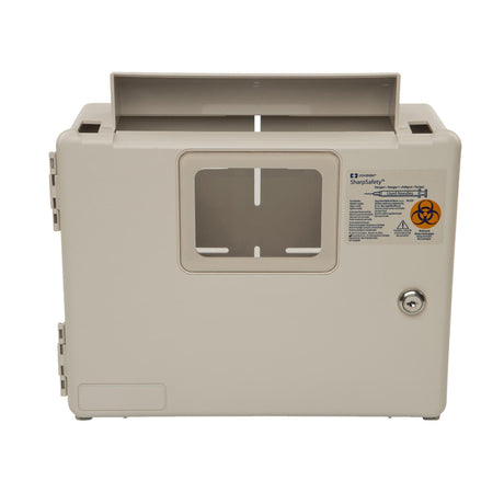 Sharps Container Cabinet / Wall Enclosure Monoject™ ABS Plastic Wall Mount Locking - BeHope