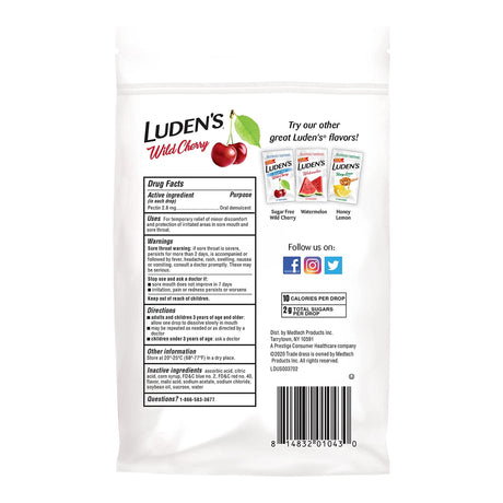 Sore Throat Relief Lozenges Luden's® for Mouth and Throat Pain - BeHope