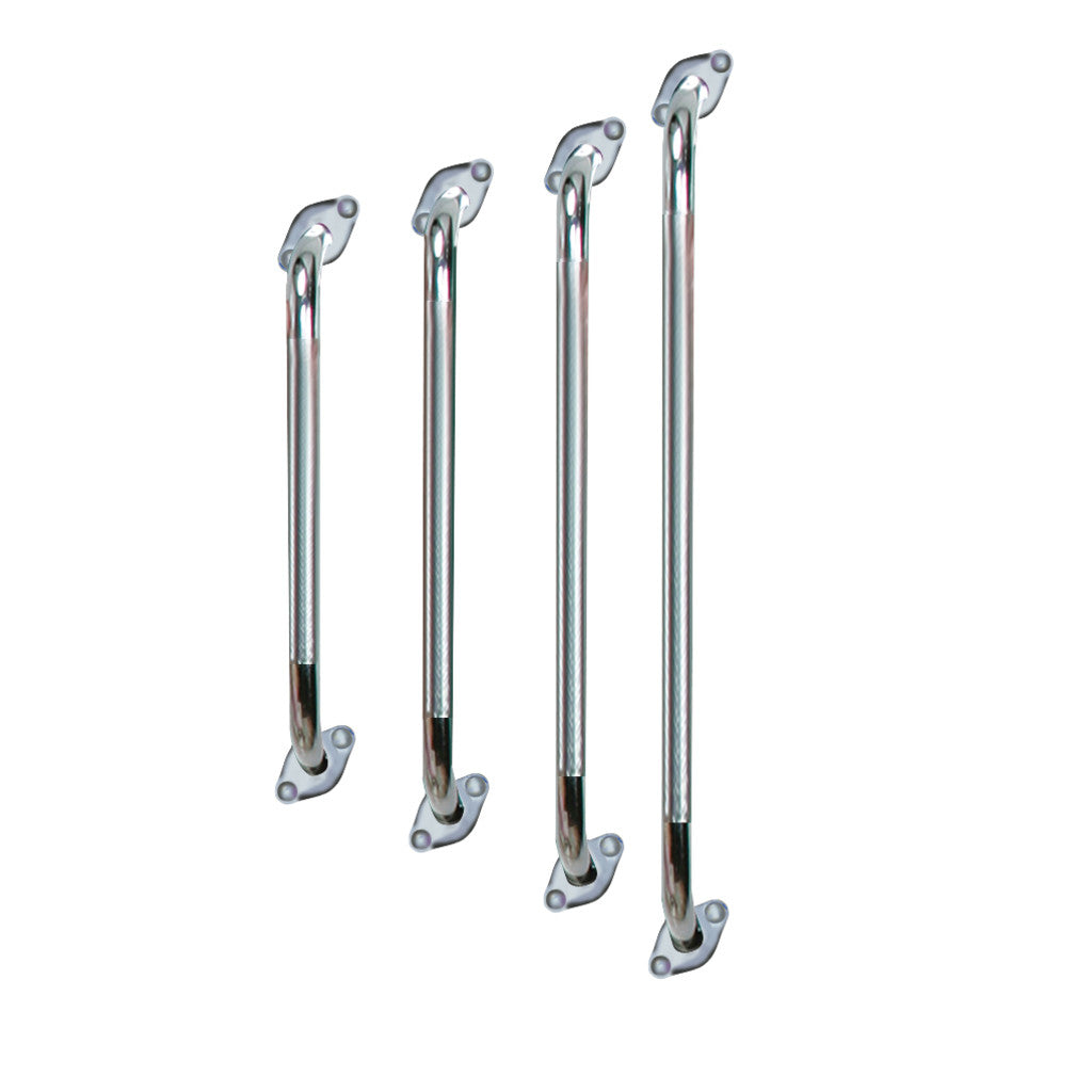 Chrome Knurled Grab Bar with Rotating Flange -BeHope