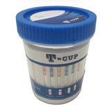 Drugs of Abuse Test Kit T-Cup® AMP, BUP, BZO, COC, mAMP/MET, MDMA, MTD, OPI, OXY, THC 25 Tests CLIA Waived - BeHope