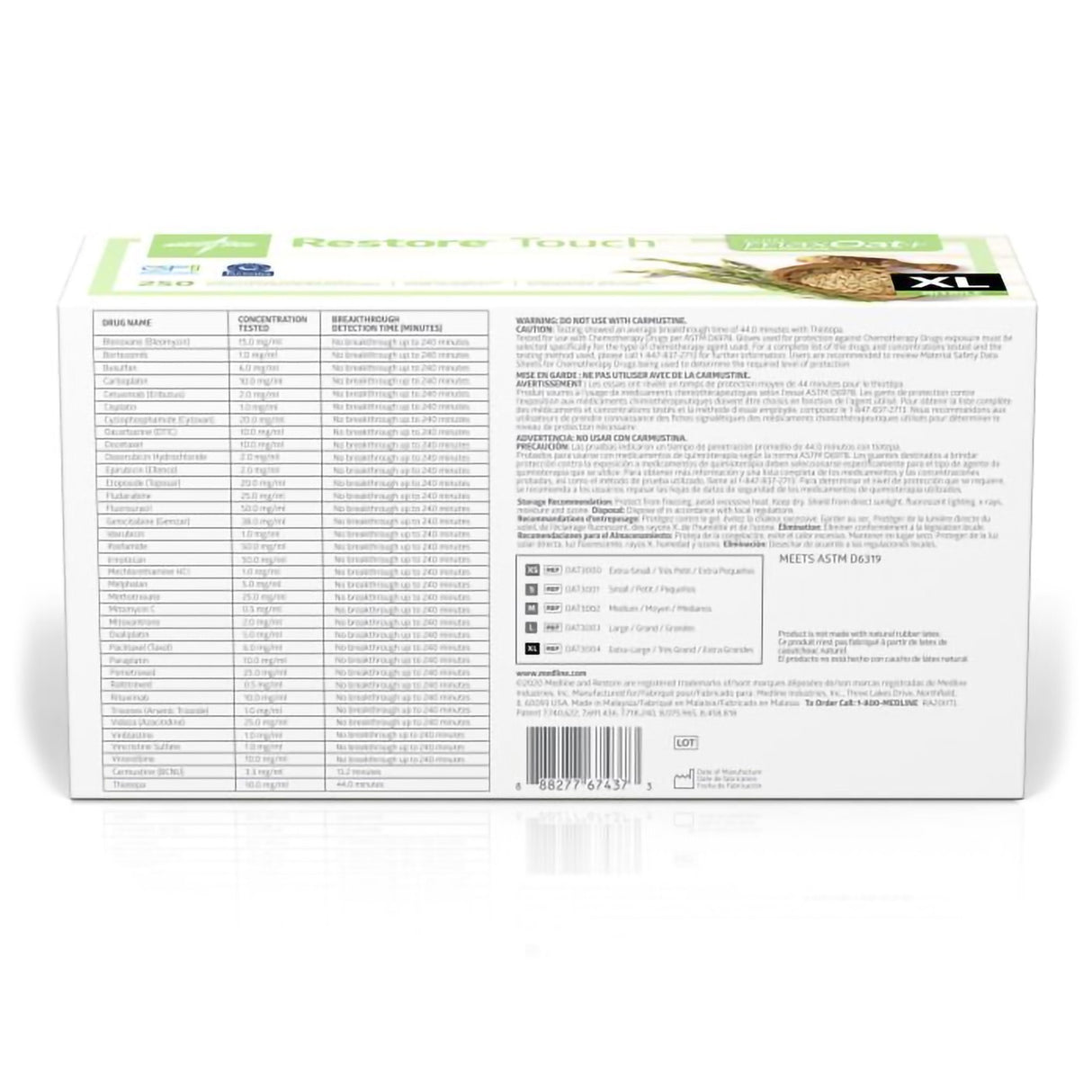 Exam Glove Restore® Touch X-Large NonSterile Nitrile Standard Cuff Length Textured Fingertips Green Chemo Tested - BeHope